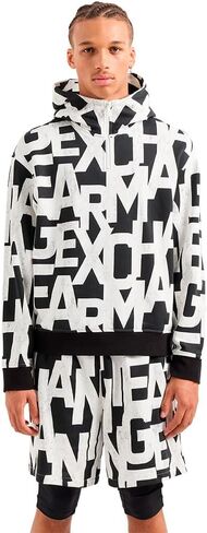 Armani Exchange Men's Ax All Over Block Font French Terry Sweatshirt in Saudi Arabia