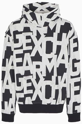 Armani Exchange Men's Ax All Over Block Font French Terry Sweatshirt in Saudi Arabia