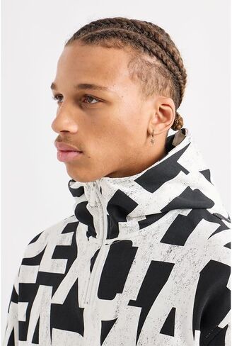 Armani Exchange Men's Ax All Over Block Font French Terry Sweatshirt in Saudi Arabia