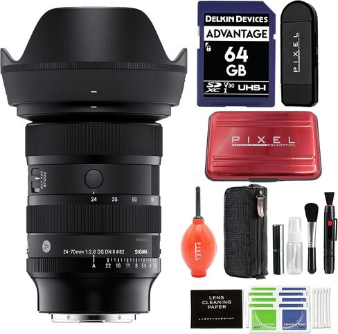 عدسة سيجما 24-70 مم f/2.8 DG DN II Art لـ Sony E Mount مع ملحقات Pixel المتقدمة وحزمة السفر | 57A965 | ضمان سيجما ممتد لمدة 3 سنوات |Sigma 24-70mm f/2.8 DG DN II Art in Kuwait