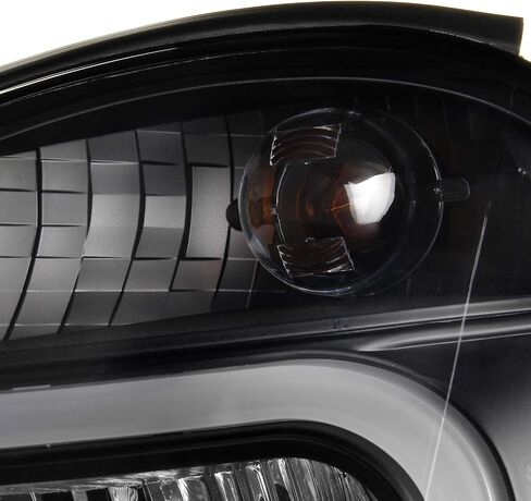 AKKON-For 2002 2003 Subaru Impreza Outback/RS/TS/WRX (نوع الهالوجين) LED DRL زوج المصابيح الأمامية السوداء in Saudi Arabia