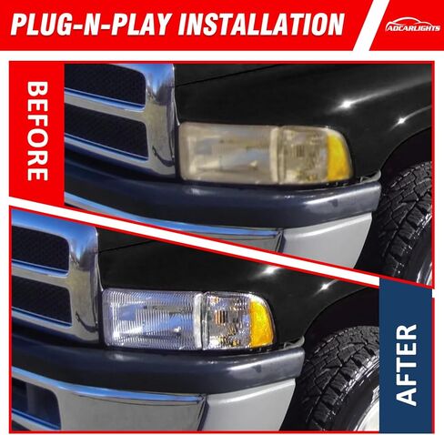 For 2009-2012 Dodge Ram 1500 2500 3500 Pickup Dual Cab Trims Headlights Chrome Housing Amber Reflector Driver and Passenger Side(Not fit Quad Models) Pair in Kuwait