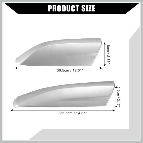 Upper/Roof Rack Rails End Cap Protection Cover Shell for Toyota Highlander 2008-2013 / Rails End Covers Shell Cap / 4 Pcs/Silver Tone White Replacement Car Parts in Saudi Arabia
