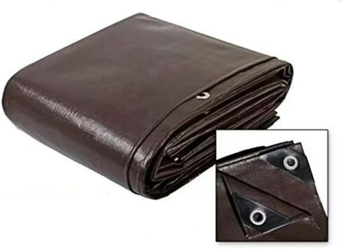 Heavy Duty Waterproof Tarp Cover, Brown, 40x60 Feet, 10 Mil Thick, Multipurpose Poly Material with Metal Grommets, Reinforced Edges (30x40) in Saudi Arabia