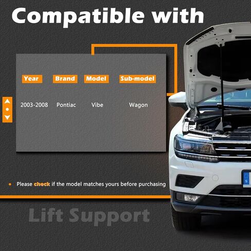 2 Pcs 18.95 in Liftgate Trunk Struts Lift Supports Compatible with Pontiac 03-08 Vibe Wagon Shock Gas Spring Cylinder Rear Back Tailgate Hatch Replaces 88975531 88974299 88975530 88974298 in Saudi Arabia