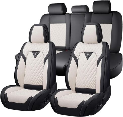 أغطية مقاعد السيارة لسيارة Hyundai Sonata 1999-2026، جلد نابا الفاخر مقاوم للماء ومضاد للانزلاق، تغطية كاملة مخصصة تناسب مجموعة أغطية مقاعد Hyundai Sonata الكاملة (5 مقاعد فاخرة، أسود-أحمر) in Kuwait