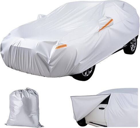 VEVOR Car Cover, Car Cover Waterproof for Toyota Camry Mid Size Sedan, Custom-fit All Weather Sun Rain Wind Frost Dust Snow Protection Full Exterior Covers with Door Zipper and Cotton Lining, Silver in Saudi Arabia