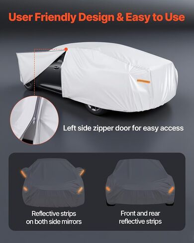 VEVOR Car Cover, Car Cover Waterproof for Toyota Camry Mid Size Sedan, Custom-fit All Weather Sun Rain Wind Frost Dust Snow Protection Full Exterior Covers with Door Zipper and Cotton Lining, Silver in Saudi Arabia