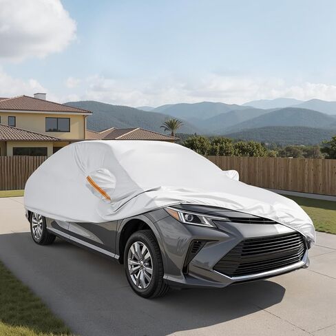 VEVOR Car Cover, Car Cover Waterproof for Toyota Camry Mid Size Sedan, Custom-fit All Weather Sun Rain Wind Frost Dust Snow Protection Full Exterior Covers with Door Zipper and Cotton Lining, Silver in Saudi Arabia