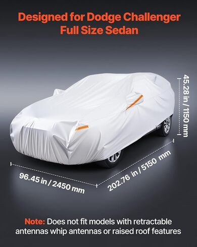 VEVOR Car Cover, Car Cover Waterproof for Toyota Camry Mid Size Sedan, Custom-fit All Weather Sun Rain Wind Frost Dust Snow Protection Full Exterior Covers with Door Zipper and Cotton Lining, Silver in Saudi Arabia