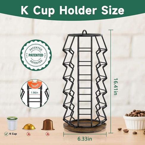 EsLuker.ly K Cup Holder Coffee Pod Organizer Carousel for Countertop, Rotatable Metal 4-Tier Storage Rack Stand for 30 K Cups & Tea Bags, Convenience Meets Elegance in Kuwait