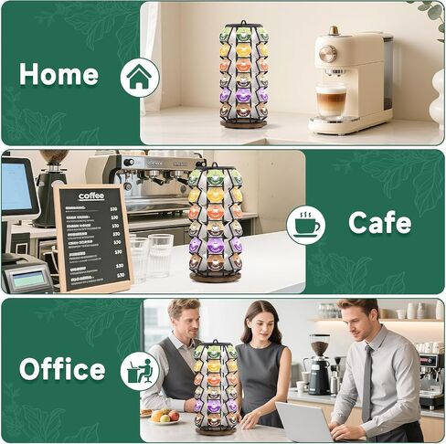 EsLuker.ly K Cup Holder Coffee Pod Organizer Carousel for Countertop, Rotatable Metal 4-Tier Storage Rack Stand for 30 K Cups & Tea Bags, Convenience Meets Elegance in Kuwait