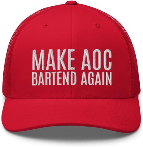 MABA Make AOC Bartend Again قبعة سائق الشاحنة المنحنية بيل منتصف التاج قبعة مضحكة قابلة للتعديل in Kuwait