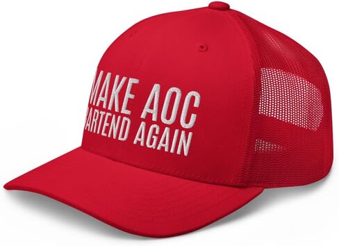 MABA Make AOC Bartend Again قبعة سائق الشاحنة المنحنية بيل منتصف التاج قبعة مضحكة قابلة للتعديل in Kuwait