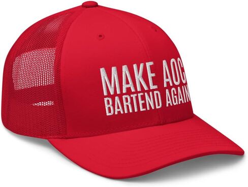 MABA Make AOC Bartend Again قبعة سائق الشاحنة المنحنية بيل منتصف التاج قبعة مضحكة قابلة للتعديل in Kuwait