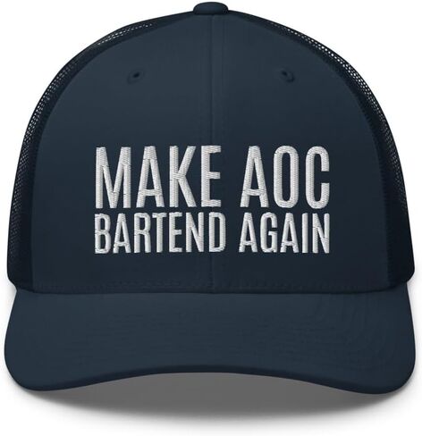 MABA Make AOC Bartend Again قبعة سائق الشاحنة المنحنية بيل منتصف التاج قبعة مضحكة قابلة للتعديل in Kuwait