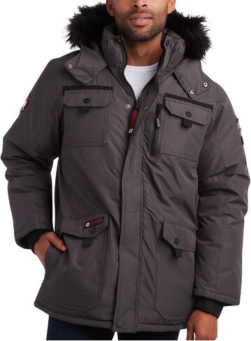 CANADA WEATHER GEAR Men's Parka - Heavyweight Ripstop Insulated ThermaFoil Lined Puffer Winter Jacket for Men (M-XXL), Size 4X, Black in Saudi Arabia