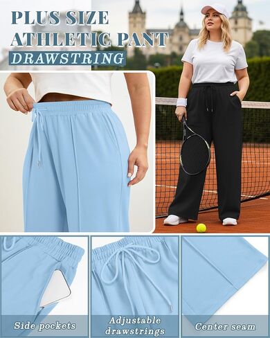 3 Pack Women's Plus Size Wide Leg Sweatpants High Waisted Drawstring Baggy Pants Loose Casual Pants with Pockets in Saudi Arabia