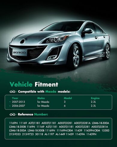 مولد كهربائي SCITOO يناسب مازدا لـ 3 2.3L 2007-2013، لمازدا لـ 6 2.3L 2006-2007 12 فولت 110 أمبير CW 6 بكرة أخدود مولد كهربائي عالي الإخراج A3TJ1181 in Saudi Arabia