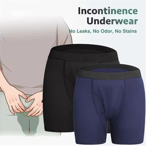Orykas Mens Incontinence Underwear - Orykas Men's Ultra-Absorbent Incontinence Boxer Briefs, Leak Proof Washable in Saudi Arabia