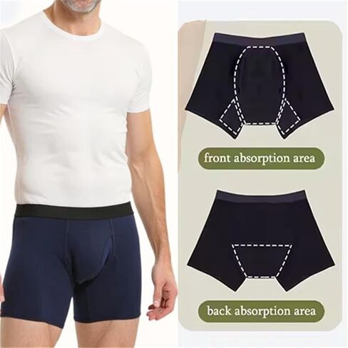 Orykas Mens Incontinence Underwear - Orykas Men's Ultra-Absorbent Incontinence Boxer Briefs, Leak Proof Washable in Saudi Arabia