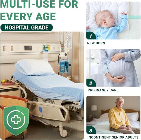 EnjBioMed Eco-Friendly Extra Large Ultra Absorbent Bed Pads Disposable Adult 105g (30" X 36" Pack of 50), with Adhesive Strips , Leakproof Incontinence Pee Pads for Adults in Kuwait