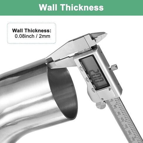 OD 2.5 Inch 45 Degree Mandrel Bend Elbow, Thicken 2 mm 304 Stainless Steel Exhaust Elbow Pipe for Car Modified Exhaust System, Stair Handrail Bend, Height 160 mm in Saudi Arabia