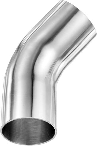 OD 2.5 Inch 45 Degree Mandrel Bend Elbow, Thicken 2 mm 304 Stainless Steel Exhaust Elbow Pipe for Car Modified Exhaust System, Stair Handrail Bend, Height 160 mm in Saudi Arabia
