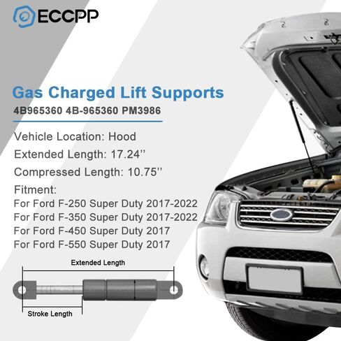 ECCPP غطاء محرك السيارة رفع دعم الدعامات الصدمات الغاز الينابيع صالح لفورد لF-250 سوبر ديوتي لفورد لF-350 سوبر ديوتي لفورد لF-450 سوبر ديوتي لفورد لF-550 سوبر ديوتي 2017-2022 مجموعة من 2 in Saudi Arabia