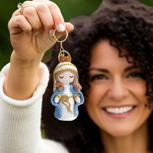 religious gift for women, Handmade crochet catholic, catholic gifts women virgin mary, Handmade Catholic Keychain catholoc in Saudi Arabia