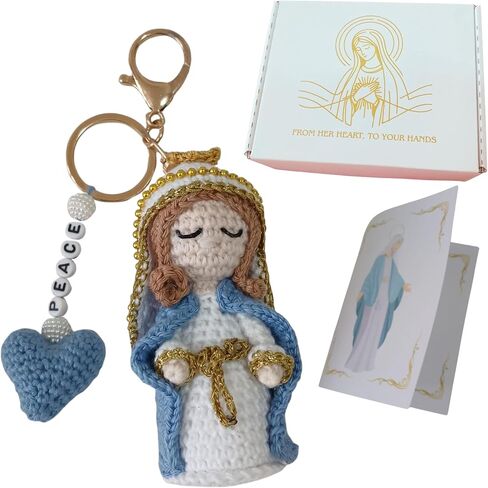 religious gift for women, Handmade crochet catholic, catholic gifts women virgin mary, Handmade Catholic Keychain catholoc in Saudi Arabia