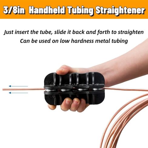 Acouto 3/8in Tubing Straightener, Handheld 3/8 Pipe Straightener Wire Tube Brake Line Straightener Tool Universal for Brake Fuel System Lines or Other Coils in Saudi Arabia