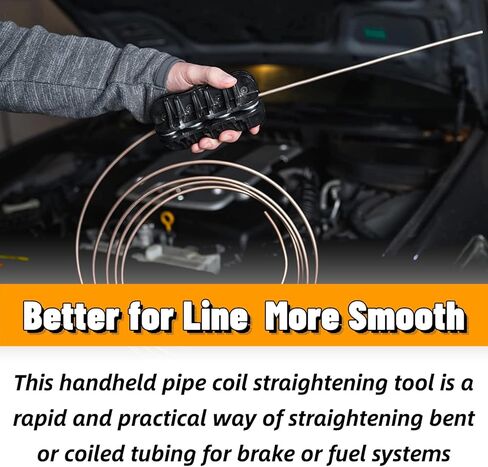 Acouto 3/8in Tubing Straightener, Handheld 3/8 Pipe Straightener Wire Tube Brake Line Straightener Tool Universal for Brake Fuel System Lines or Other Coils in Saudi Arabia