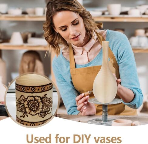 Basswood Wooden vases for Flowers Large Wood Vase Wooden vases for Home Decor centerpieces in Kuwait