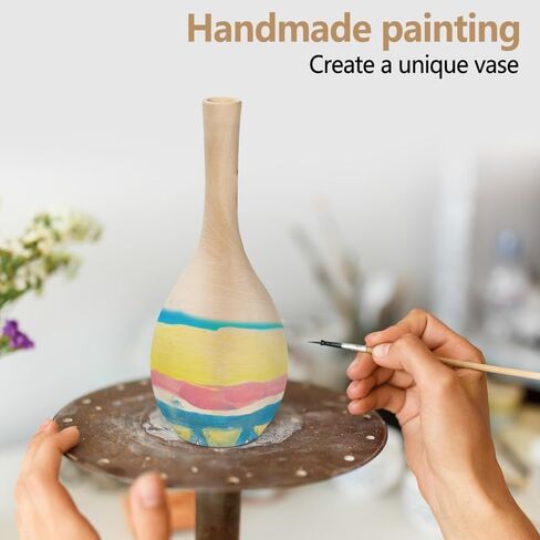 Basswood Wooden vases for Flowers Large Wood Vase Wooden vases for Home Decor centerpieces in Kuwait