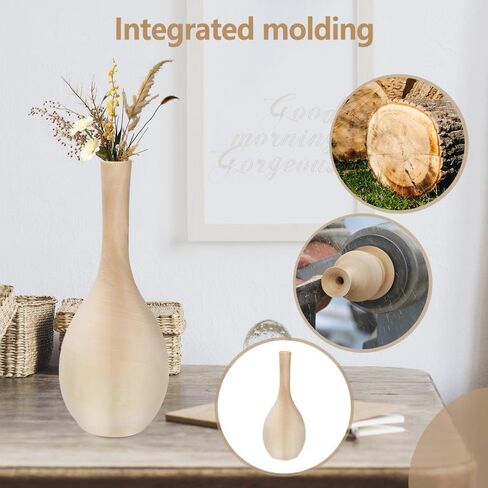 Basswood Wooden vases for Flowers Large Wood Vase Wooden vases for Home Decor centerpieces in Kuwait