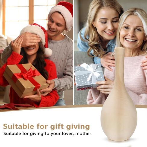 Basswood Wooden vases for Flowers Large Wood Vase Wooden vases for Home Decor centerpieces in Kuwait