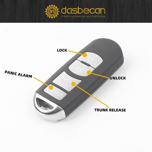 Dasbecan Key Fob Replacement 4 Buttons Compatible with Mazda 3 Mazda 6 2014-2018 MX-5 Miata 2016-2019 Smart Remote Control Keyless Entry Replaces GJY9-67-5DY WAZSKE13D01 IC: SKE13D-01 315MHz ID49 in Saudi Arabia