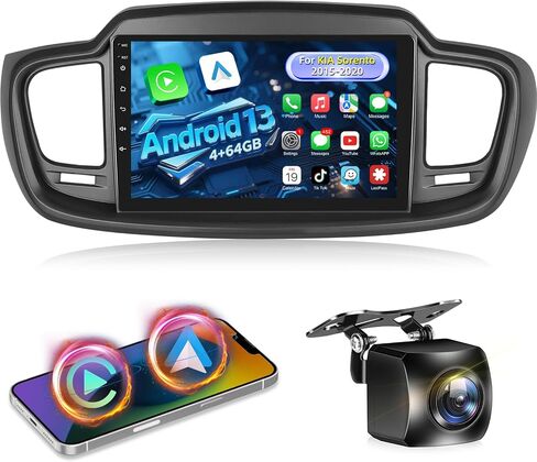 2+64G for KIA Sorento 2015 2016 2017 2018 2019 2020 Android Car Stereo with Wireless Carplay and Android Auto - 10 Inch HD Touchscreen Radio with EQ GPS WiFi FM/RDS + AHD Rear View Camera, MIC in Kuwait