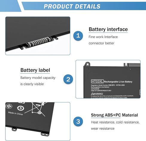 TF03XL 920070-855 Battery for HP Pavilion x360 14M-CD0001DX 14M-CD0003DX 15-CC0XX 15-CC1XX 15-CC023CL 15-CC563ST 15-CD040WM 17-AR050WM 15-CC 15-CD 15-CK 14-BF 17-AR Series tpn-q190 in Kuwait