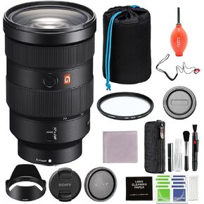 حزمة عدسة تكبير كاملة الإطار Sony FE مقاس 24-70 مم F2.8 GM مع حقيبة عدسة وبطاقة ذاكرة 128 جيجابايت و64 جيجابايت وسترة مطر + المزيد | سوني 24-70 in Kuwait