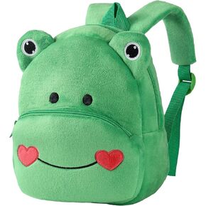 MICHLEY Toddler Backpack Plush Animal SchoolBag Cartoon Girls Travel Bag Mini Baby Daypack for Kids Kindergarten Pre School Bags, Frog in Kuwait