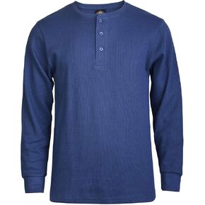 Knocker Men's Waffle-Knit Thermal Henley Shirt in Kuwait