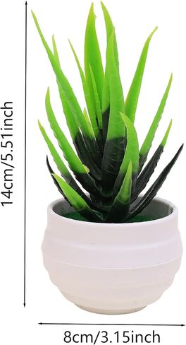 Mini Artificial Aloe Succulents Plants Pots Green Simple Fake Plants Home Garden Office Table Potted Decoration,Type B (13 * 11cm) in Saudi Arabia