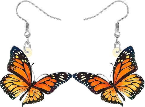 Acrylic Cute Orange Monarch Butterfly Earrings Spring Summer Insects Dangle Novelty Jewelry For Women Butterfly Lovers Charms Gifts in Saudi Arabia