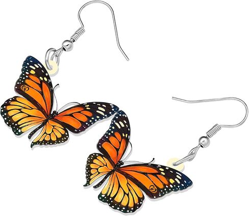 Acrylic Cute Orange Monarch Butterfly Earrings Spring Summer Insects Dangle Novelty Jewelry For Women Butterfly Lovers Charms Gifts in Saudi Arabia