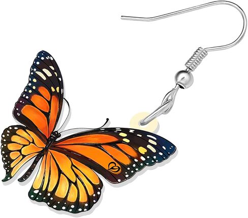 Acrylic Cute Orange Monarch Butterfly Earrings Spring Summer Insects Dangle Novelty Jewelry For Women Butterfly Lovers Charms Gifts in Saudi Arabia