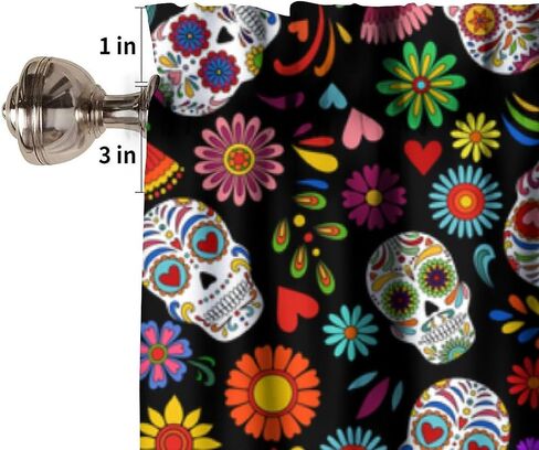 Mexican Style Valances Curtain for Kitchen Cafe, Tiles Print Colorful Flowers Leaves Swirl Pattern Window Treatment Valances Short Curtains Rod Pocket Drape for Dining Room Home Decor, 54x18inch in Saudi Arabia