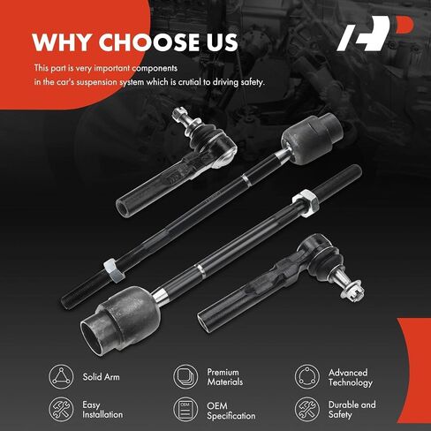 A-Premium Set of 4, Front Inner & Outer Tie Rod End Kit, Compatible with Chevrolet Malibu 1997-2003, Classic 2004-2005, Oldsmobile Alero 1999-2004, Cutlass 1997-1999, Pontiac Grand Am 1999-2005 in Saudi Arabia