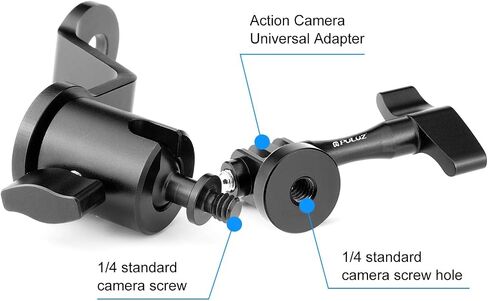 PULUZ Motorcycle Mirror/Pinch Bolt Mount Fixed Metal Bike Holder Mount for DJI Osmo Action/GoPro Hero 7 / Hero 6 / Hero 5 Hero 4 Session Xiaoyi MiJia Sport Camera in Saudi Arabia